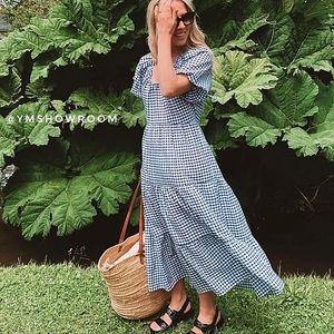MANGO Gingham cotton dress